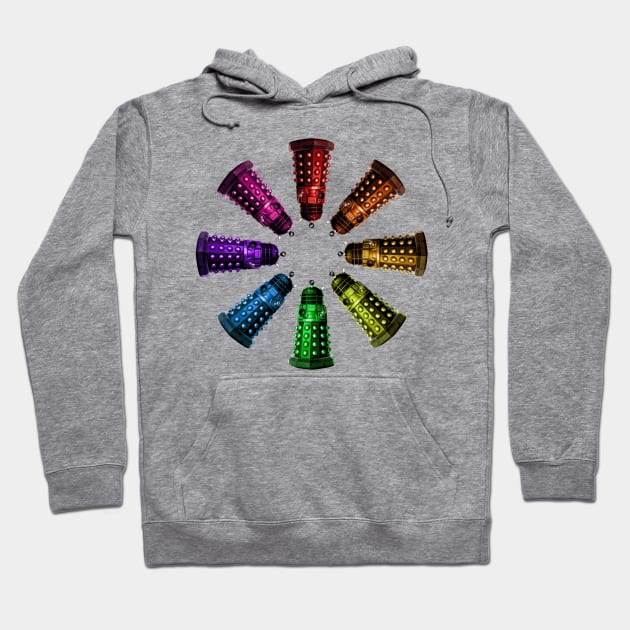 COLORFUL DALEKS Hoodie by nofixedaddress